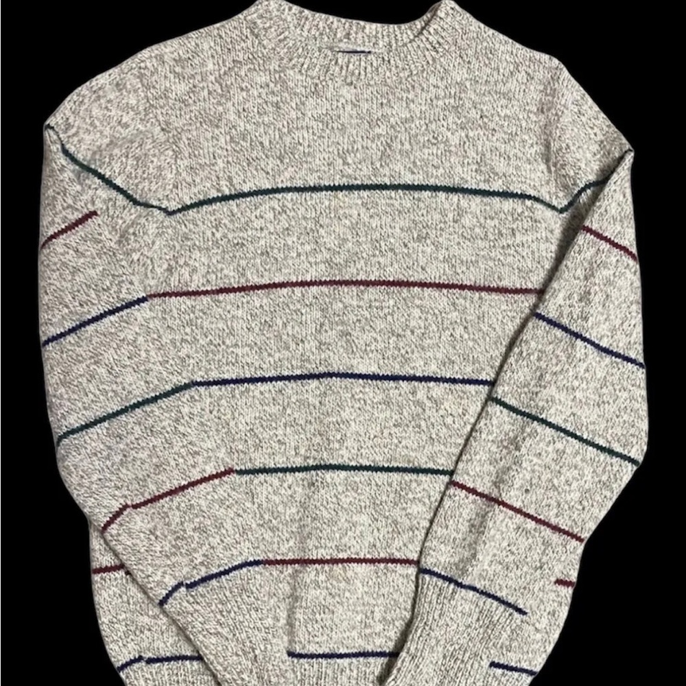 Peconic Bay Traders Sweater Vintage Size M Brown  Stripped Wool Men’s